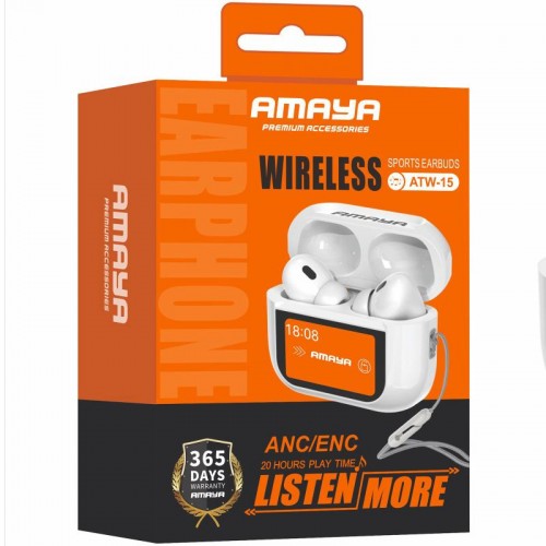 Бездротові TWS навушники Amaya ATW-15 ANC+ENC White