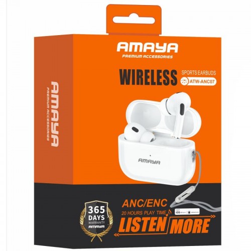 Бездротові TWS навушники Amaya ANC07 ANC+ENC White