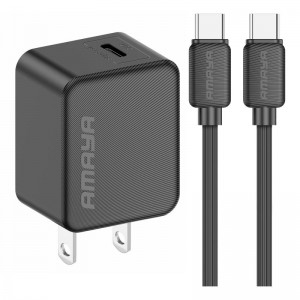 МЗП Amaya E112CC PD25W (1USB-C) + кабель Type-C на Type-C Черный