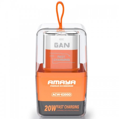 МЗП Amaya E200D PD20W+QC3.0 (1USB-A/1C) Оранжевый