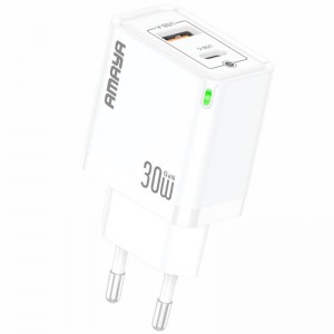 МЗП Amaya E46D PD30W+QC3.0 GaN (1USB-A/1C) Белый