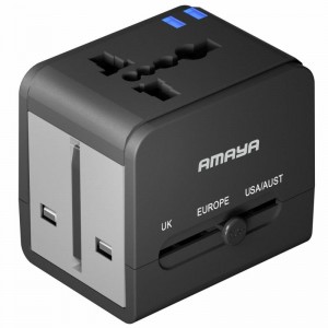 Универсальный сетевой переходник Amaya X10W 10W + 1USB-A/1C Black