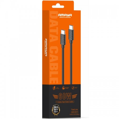 Дата-кабель Amaya 77CC Type-C — Type-C 60W (1 м) Black