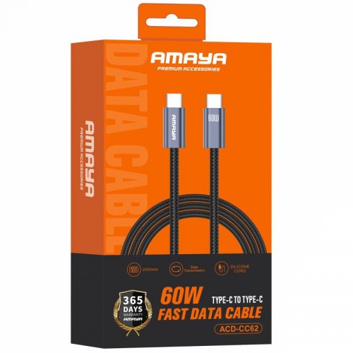 Дата кабель Amaya CC62 Type-C — Type-C 60W (2 м) Серый