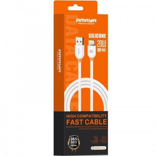 Дата кабель Amaya L09 USB — Lightning 3A (1 м) белый
