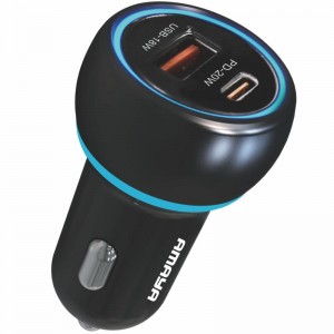 АЗП Amaya ACC-01 PD20W+QC3.0 всего 38W (1USB-A/1C) Чёрный