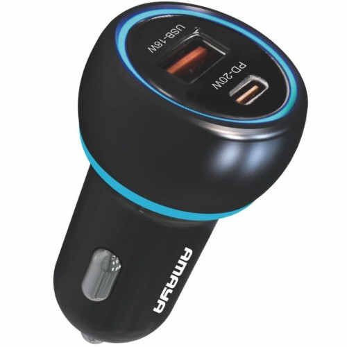 АЗП Amaya ACC-01 PD20W+QC3.0 всего 38W (1USB-A/1C) Чёрный