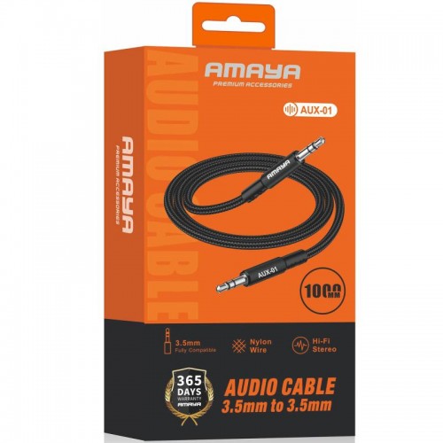 Аудиокабель Aux Amaya AUX-01 (1 м) Чёрный