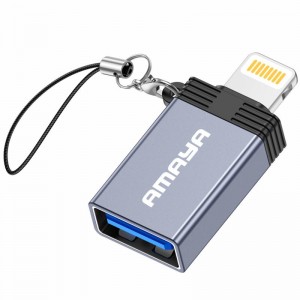 Переходник Amaya 01UL Lightning Male to USB Female USB3.0 Grey
