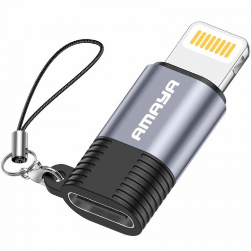 Переходник Amaya 01CL Lightning Male на Type-C Female, серый