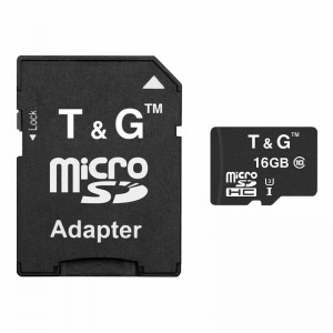 Карта пам'яті T&G (UHS-3) microSDHC Class 10 - 16GB (з адаптером) Чорний