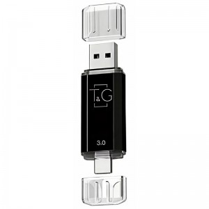 Флеш-накопитель T&G 009 Star Series 2in1 USB 3.0 (USB-A/C) — 256GB Чёрный