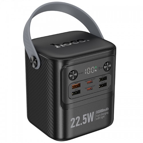 Портативное ЗУ с быстрой зарядкой Power Bank Hoco J152 Tough 22.5W+PD20W 80000 mAh Черный