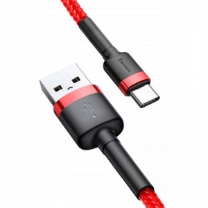 Дата кабель Baseus Cafule USB to Type-C Cable 3A (1m) (CATKLF-B) Красный / Черный