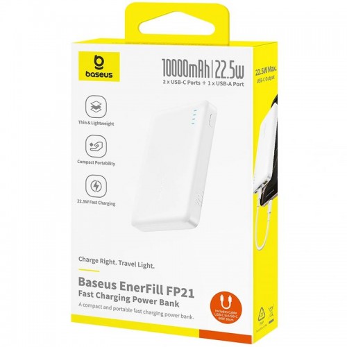 Портативний ЗП Power Bank Baseus EnerFill FP21 22.5W 10000 mAh (P1008210D213) White