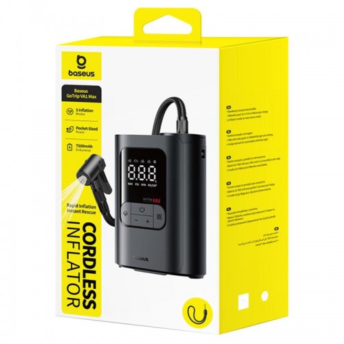 Портативний насос Baseus GoTrip VA1 Super Mini 22-Cylinder 5000 mAh (C01197) Cosmic Black