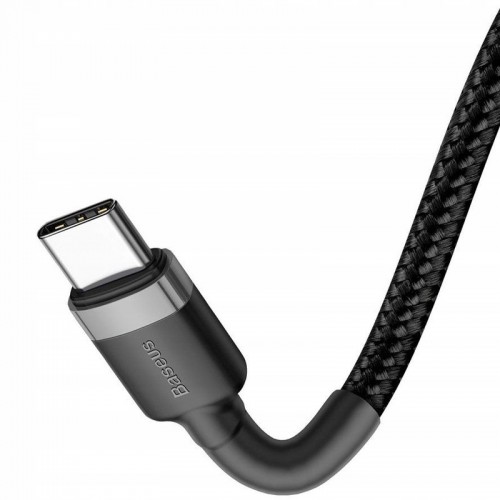 Дата кабель Baseus Cafule Type-C to Type-C PD2.0 60W (2m) (CATKLF-H) Чорний / Сірий