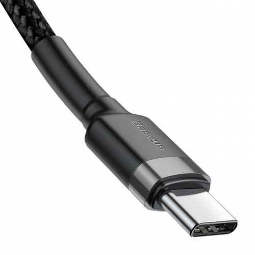 Дата кабель Baseus Cafule Type-C to Type-C PD2.0 60W (2m) (CATKLF-H) Чорний / Сірий