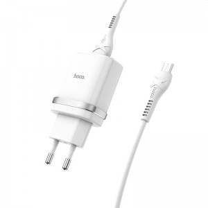 СЗУ Hoco C12Q Smart QC3.0 3A (1USB-A) + кабель USB to MicroUSB Білий