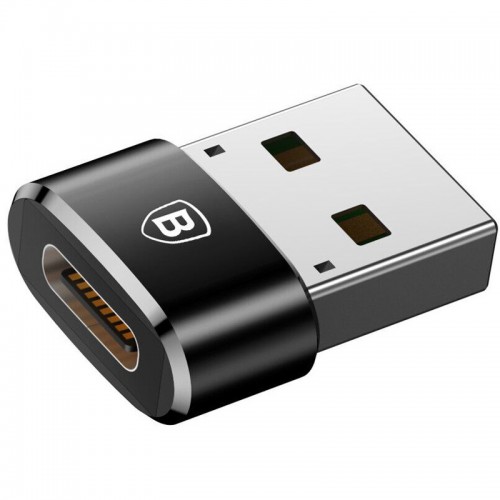 Переходник Baseus USB Male To Type-C Female Adapter Converter 3A (CAAOTG-01) Чорний