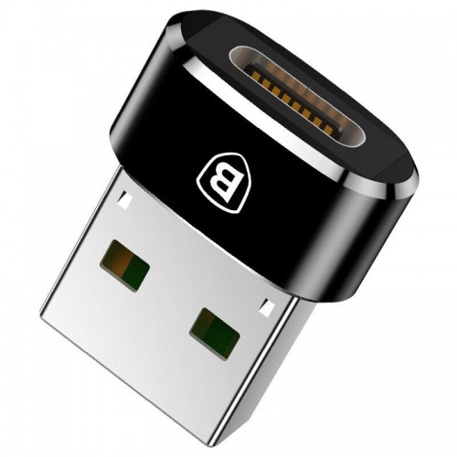 Переходник Baseus USB Male To Type-C Female Adapter Converter 3A (CAAOTG-01) Чорний