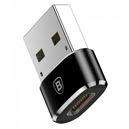 Переходник Baseus USB Male To Type-C Female Adapter Converter 3A (CAAOTG-01) Чорний