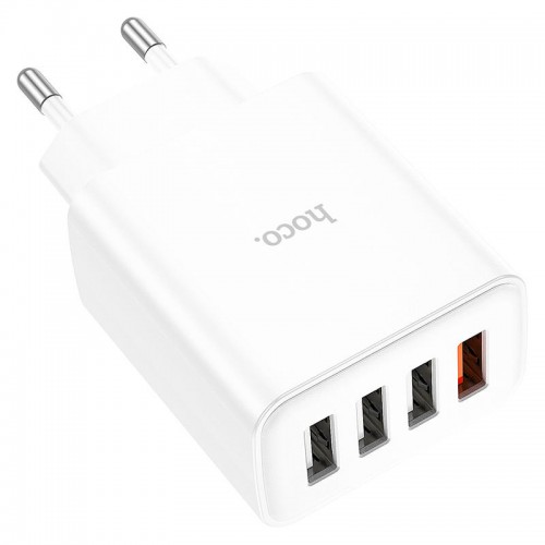 СЗУ Hoco C102A Fuerza QC3.0 (4USB-A) White