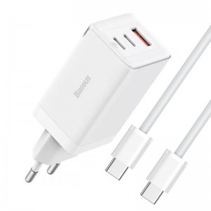 СЗУ Baseus GaN5 Pro 65W 2Type-C+USB 100W EU (CCGP12020) White