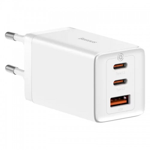 СЗУ Baseus GaN5 Pro 65W 2Type-C+USB 100W EU (CCGP12020) White