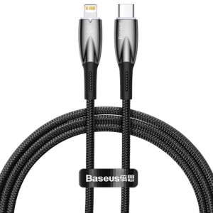 Дата кабель Baseus Glimmer Series Fast Charging Data Cable Type-C to Lightning 20W 1m (CADH000001) Black