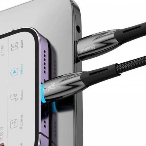 Дата кабель Baseus Glimmer Series Fast Charging Data Cable Type-C to Lightning 20W 1m (CADH000001) Black