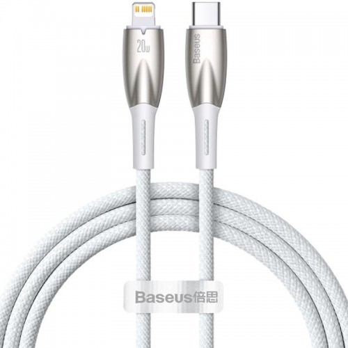 Дата кабель Baseus Glimmer Series Fast Charging Data Cable Type-C to Lightning 20W 1m (CADH000001) White