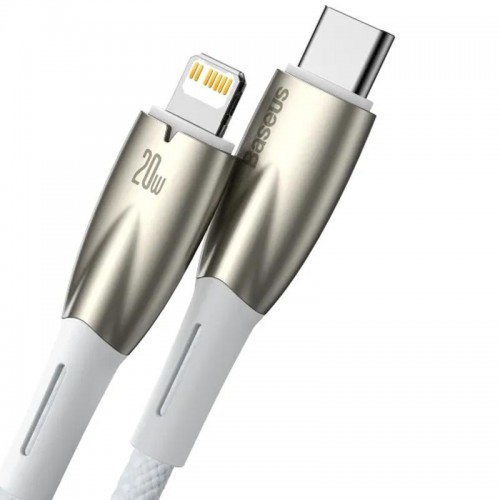 Дата кабель Baseus Glimmer Series Fast Charging Data Cable Type-C to Lightning 20W 1m (CADH000001) White