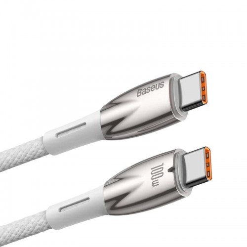Дата кабель Baseus Glimmer Series Fast Charging Type-C to Type-C 100W 1m (CADH00070) White