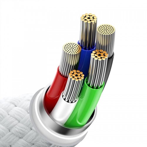 Дата кабель Baseus Glimmer Series Fast Charging Type-C to Type-C 100W 1m (CADH00070) White