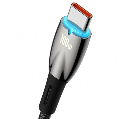 Дата кабель Baseus Glimmer Series Fast Charging Data Cable USB to Type-C 100W 1m (CADH00040) Black
