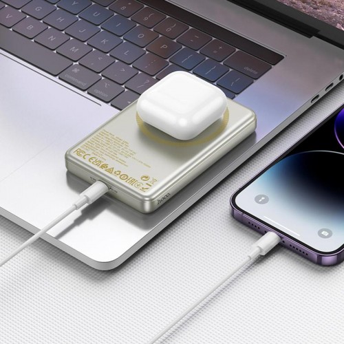 Портативное ЗУ Power Bank Hoco Q26A Joy PD20W с БЗУ 10000 mAh Titanium gold