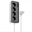 Удлинитель Hoco AC21 Sunlight 4-bit (1C/3A/4xSocket) (1.5m) White