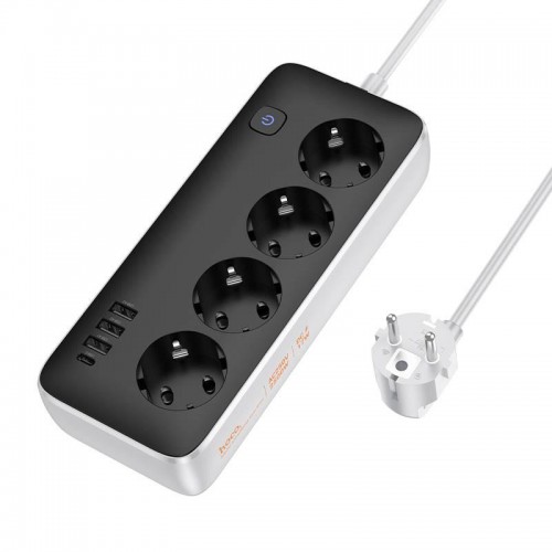 Удлинитель Hoco AC21 Sunlight 4-bit (1C/3A/4xSocket) (1.5m) White