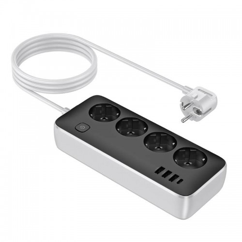 Удлинитель Hoco AC21 Sunlight 4-bit (1C/3A/4xSocket) (1.5m) White