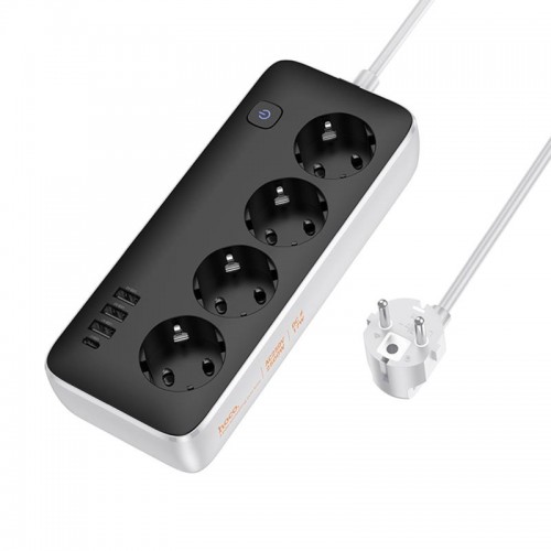 Удлинитель Hoco AC21 Sunlight 4-bit (1C/3A/4xSocket) (3m) Black