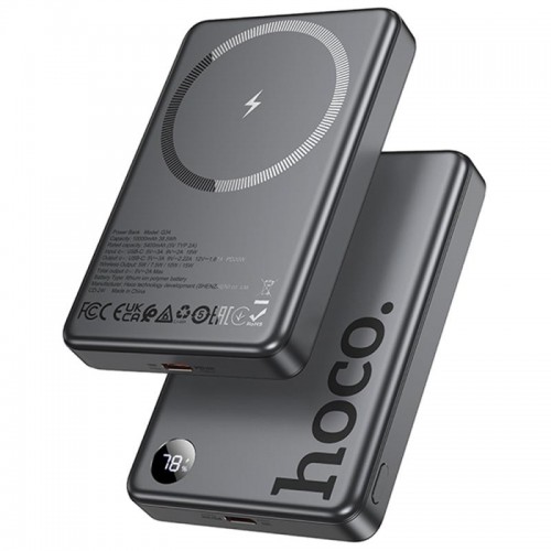 Портативное ЗУ Power Bank Hoco Q34 Clever PD20W с БЗУ 10000 mAh Metal gray