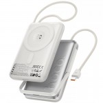 Повербанк MagSafe+iWatch Hoco Q43 10000 mAh 20W с кабелем Type-C и держателем Silver