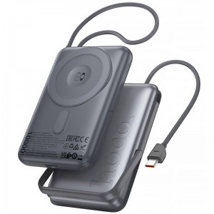 Портативное ЗУ Power Bank Hoco Q43 Clever PD20W с БЗУ+iWatch Type-C 10000 mAh Metal gray
