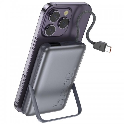 Портативное ЗУ Power Bank Hoco Q43 Clever PD20W с БЗУ+iWatch Type-C 10000 mAh Metal gray