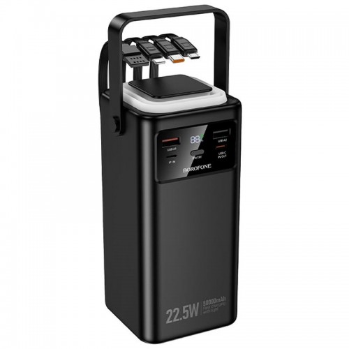 Портативное ЗУ Power Bank Borofone BJ65A High 22.5W+PD20W with cable 50000 mAh Black
