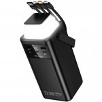Повербанк 80000 mah Borofone BJ65B 22.5W з ліхтариком та 4 кабелями Black