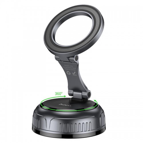 Автотримач Hoco H92 High vacuum suction cup magnetic (universal) Black / Metal gray