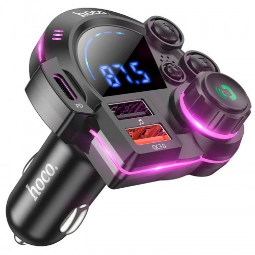 АЗУ FM модулятор Hoco DFM01 Legend 20W+QC3.0 (2USB-A/1C) Black