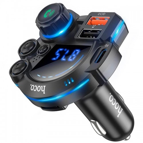 АЗУ FM модулятор Hoco DFM01 Legend 20W+QC3.0 (2USB-A/1C) Black
